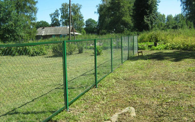 Забор из сетки рабицы с покрытием ПВХ